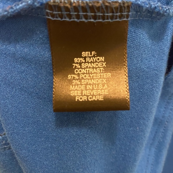 Arden B. Button Blouse Royal Blue Black Trim S - Picture 4 of 7